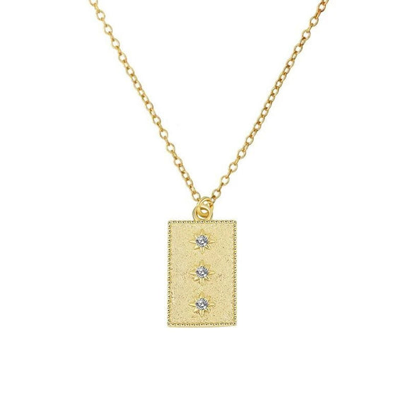 Three Star Set Diamond Necklace or Chain