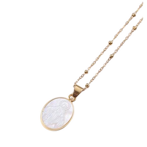 Mother of Pearl Mary Necklace