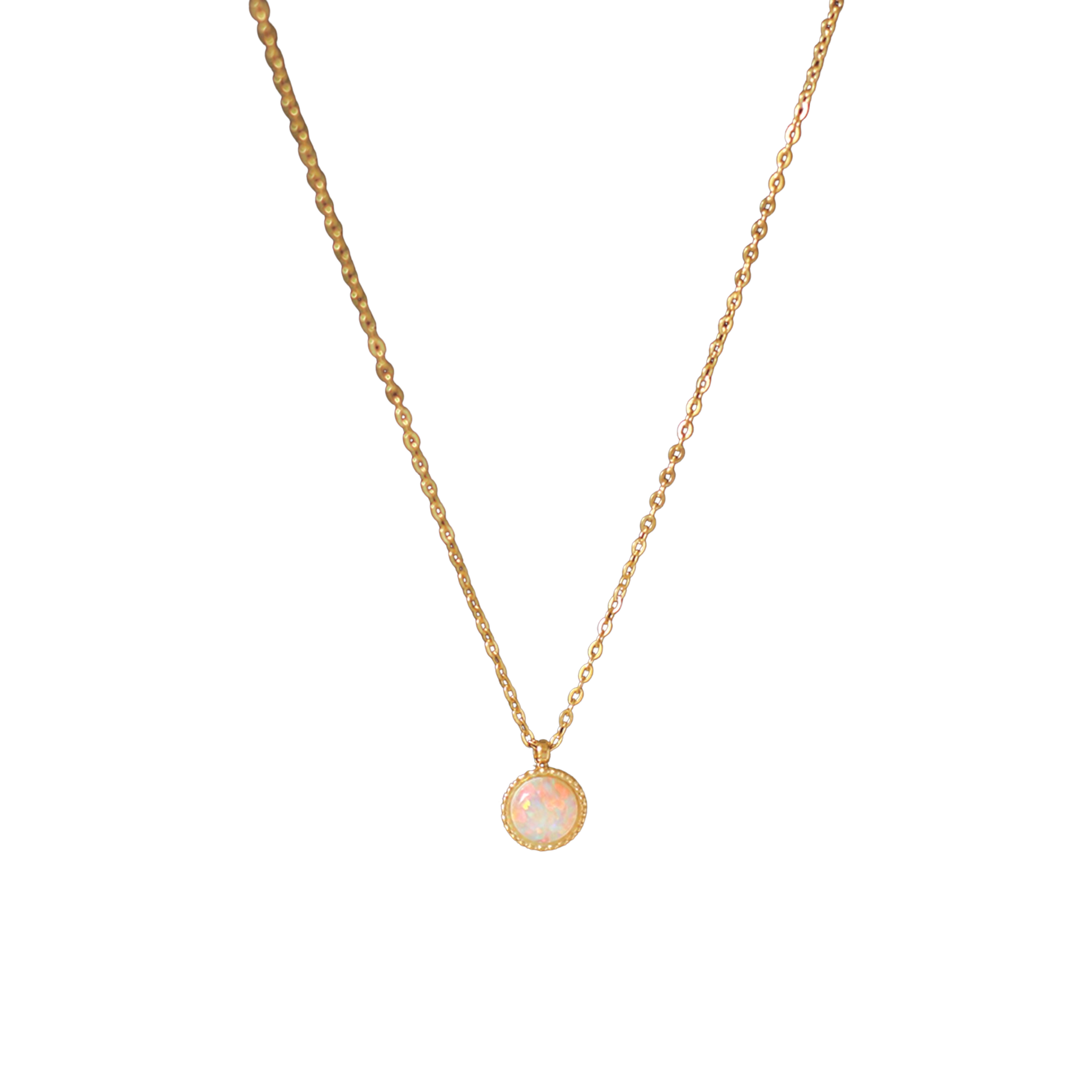 White Fire Opal Necklace
