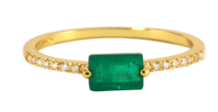 Emerald (Simulated)  Baguette Ring