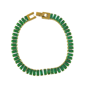 Emerald (Simulated) Bagette Bracelet