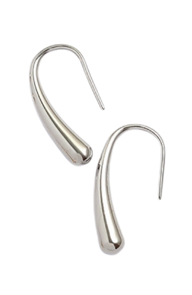 Fish Hook Earrings Large Siilver – Aubrey Adele