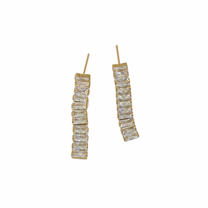 Baguette Clear Waterfall Earring