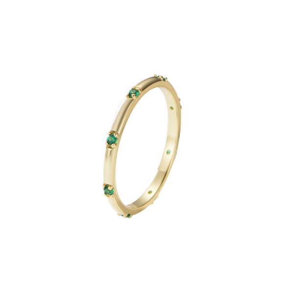 Eight Emerald (Simulated) Eternity Band Ring