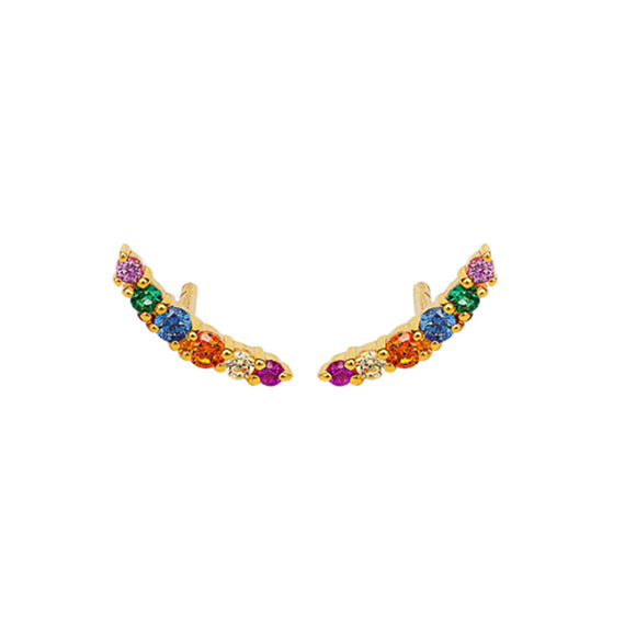 Rainbow Bar Stud Earrings