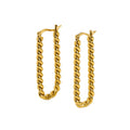 Rectangular Rope Hoop Earrings