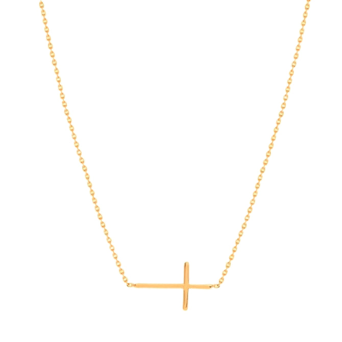 Sideways Cross Gold