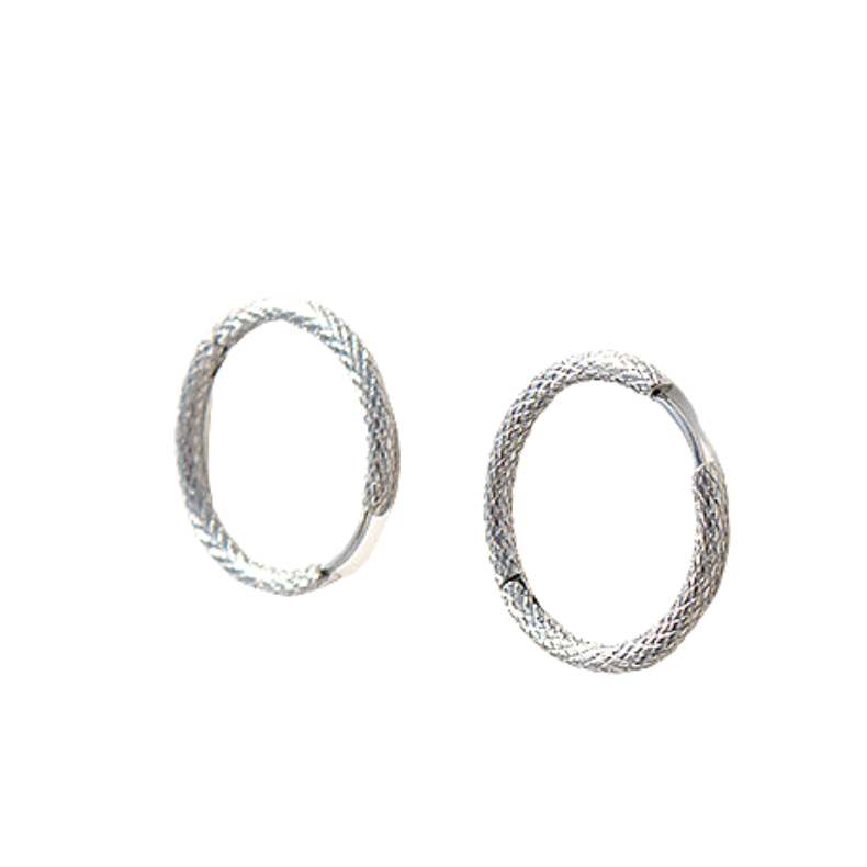 Textured Hoop 1" Silver