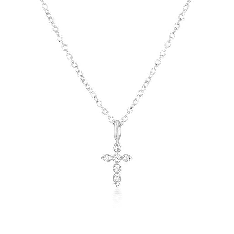 Vintage Cross Necklace Silver