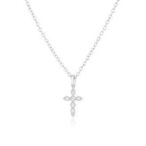 Vintage Cross Necklace Silver