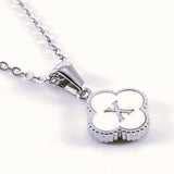 Quatrefoil Silver Initials