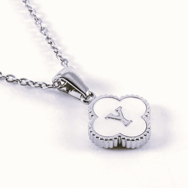Quatrefoil Silver Initials